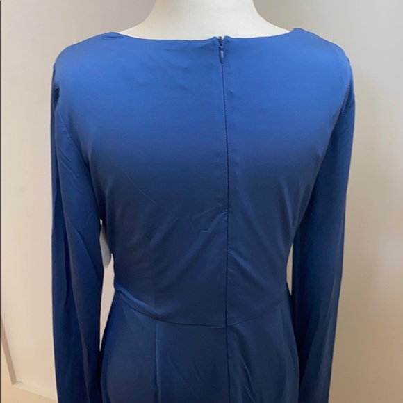 NWOT Eliza J Long Sleeve Faux Wrap Knit Dress Blue - Picture 8 of 9